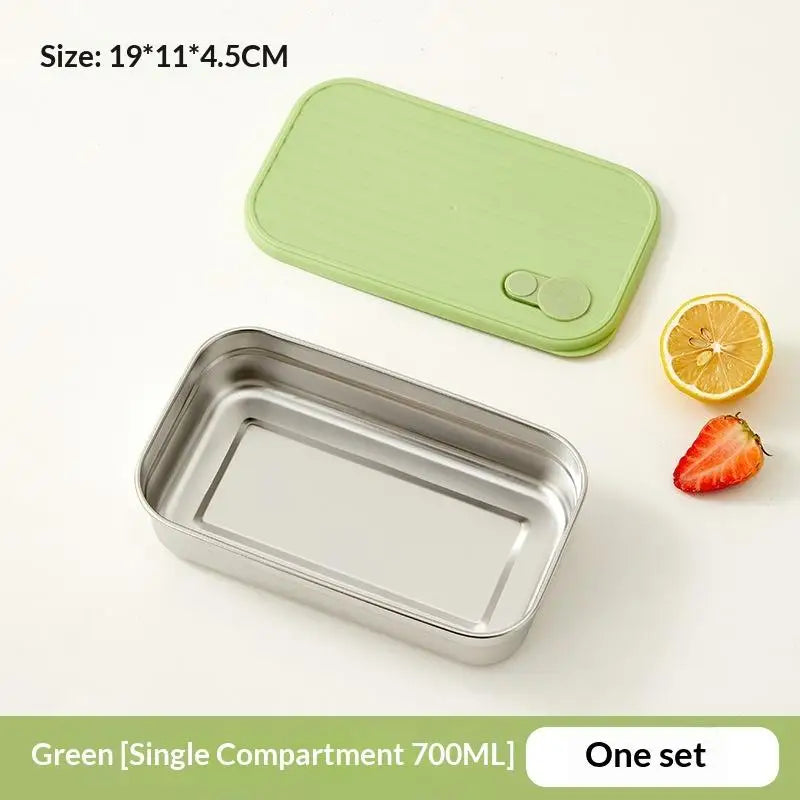 Portable 304 Stainless Steel Lunch Box Reusable Sealed Leak Proof Vue 700ML Green