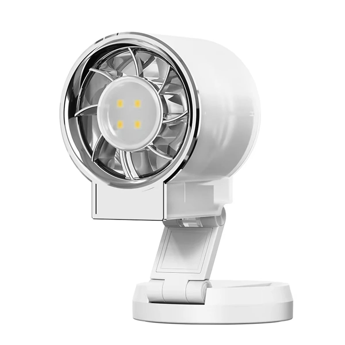 Magnetic Folding Small Fan Powerful Cold Air For Rapid Cooling With Soft Fill Light Suitable For Live Selfies And Summer Travel Vue White 1400mAh