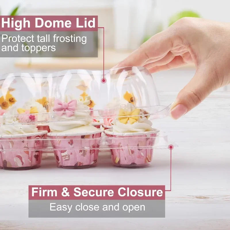 Clear PET Cupcake Boxes – 24-Compartment Dome Carrier Cupcake Dome Carrier Vue