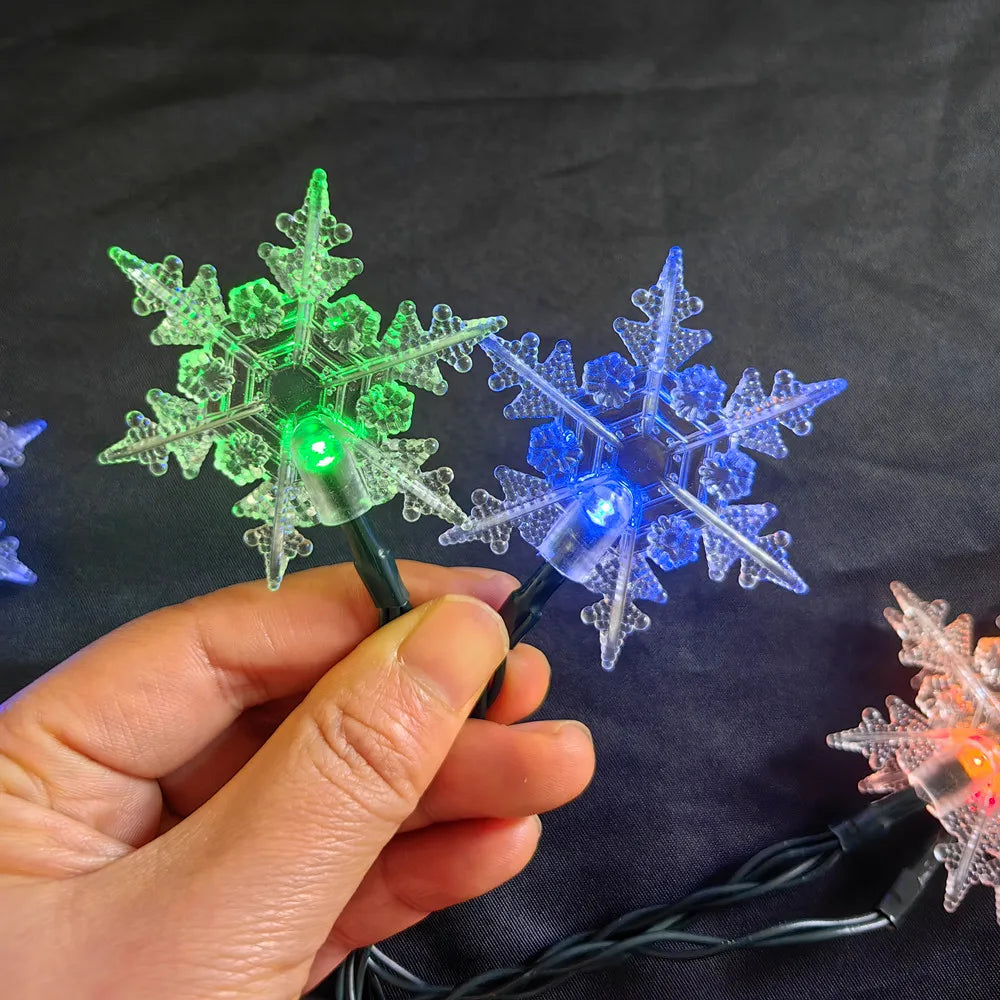 2025 New Solar String Lights For Garden Big Snowflake Outdoor Waterproof Hanging Light Patio Lamp Party Courtyard Decor 924 Vue