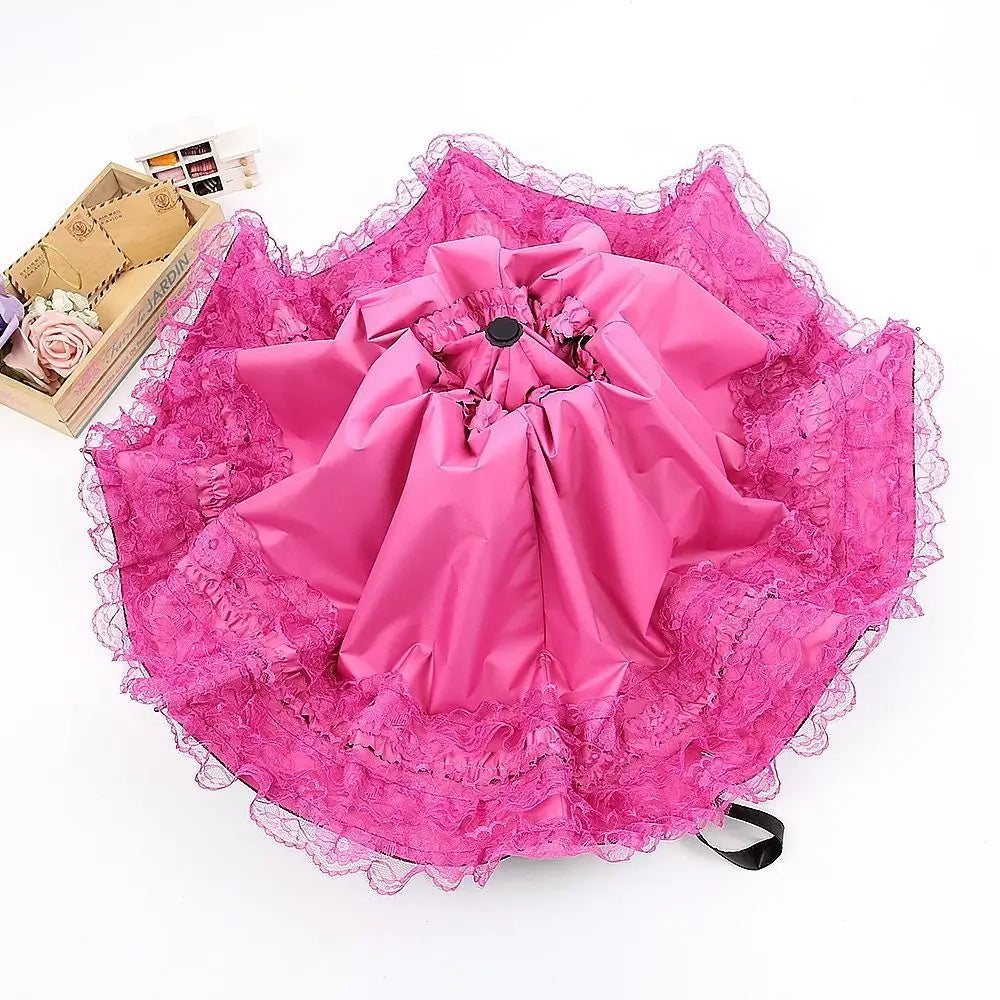 Fashion Lolita Lace Sun Umbrella Anti-UV Protection Thickened Portable Sunshade Folding Waterproof Folding Umbrella Girl Vue