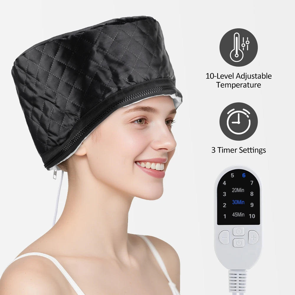 Moajaza Hair Steamer Cap – 10-Level Deep Conditioning Bonnet Hair Steamer Cap Vue