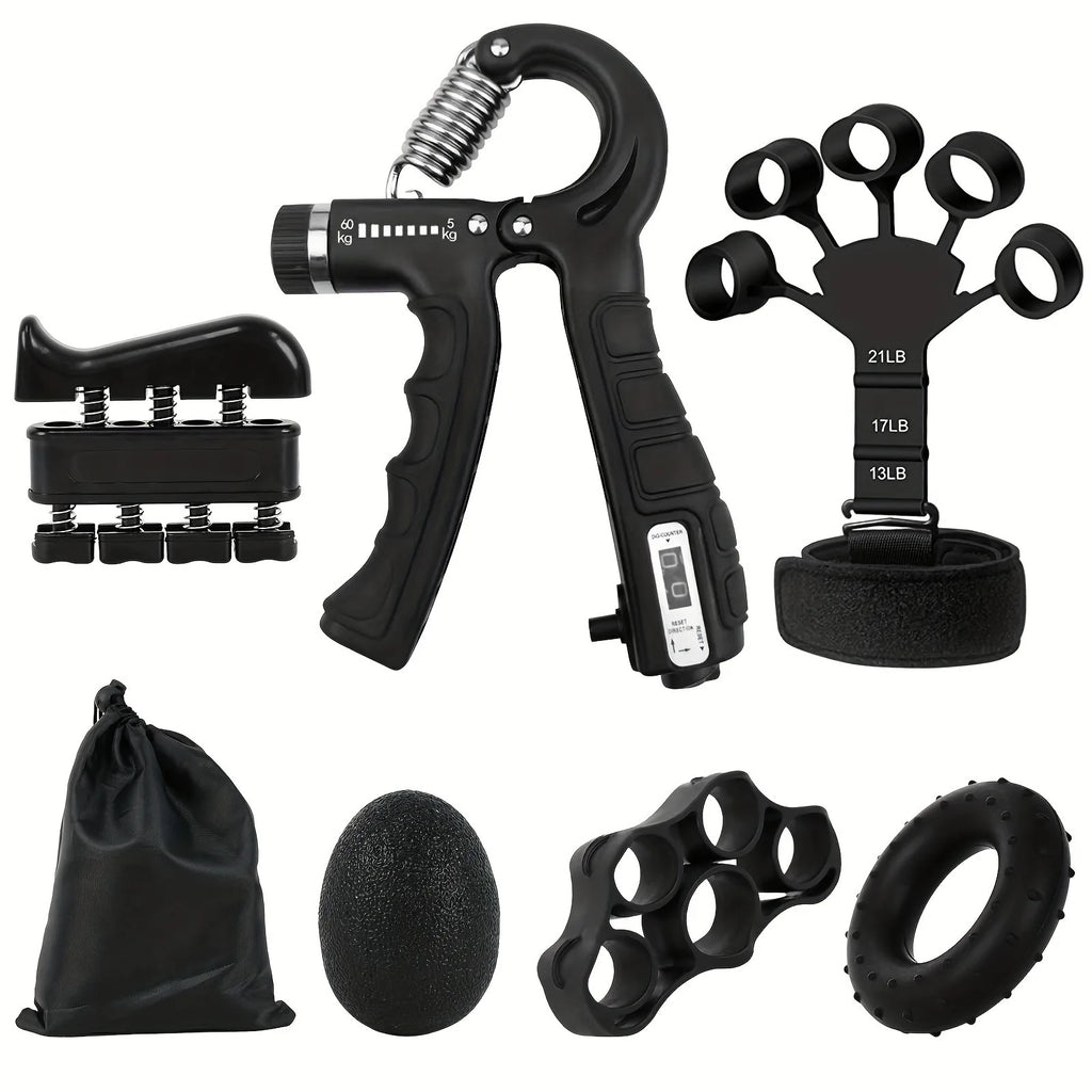 5-60Kg Adjustable Grip Strength Trainer with Finger Exerciser Hand Grip Strengthener for Muscle Building and Injury Recover Vue