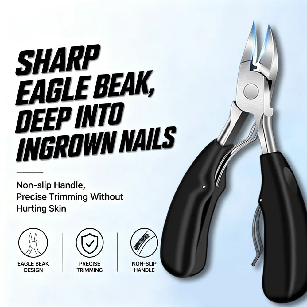 2pcs Set Anti-Splash Curved Nail Clippers Premium Nail Clippers Concave Edges, Thick Nail Wide Opening, Curved Cuticle Trimmer Vue