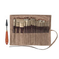 Acrylic Paint Brushes Oil Paint Brushes Artist Paint Brushes Set Bag Pack with Scraper 25 Pcs Gouache Wooden Handle Brushes Vue 24 brush set
