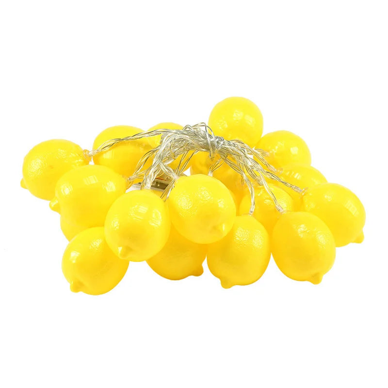 Room Decor Fruit Lemon Led String Lights Indoor New Year Atmosphere Christmas Decoration Battery Lights Party Waterproof 089 Vue