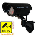 Creative Fake Bullet Camera Plastic Dummy CCTV Camera With Red Flashing Led Power Via AA Battery Surveillance Security System Vue black