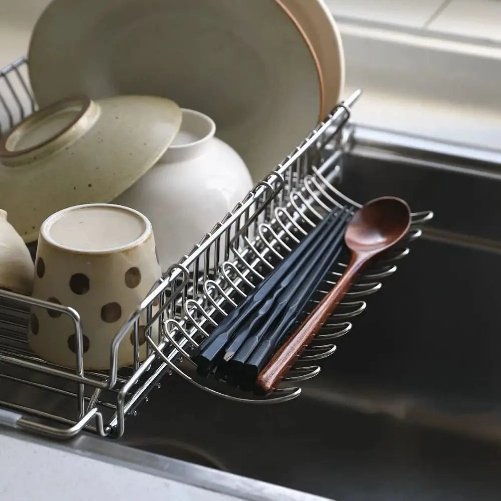 3PCS Practical Stainless Steel Small Hanging Rack Draining Wall Mounted Draining Sponge Rack Expansion Space Soap Dish Bathroom Vue