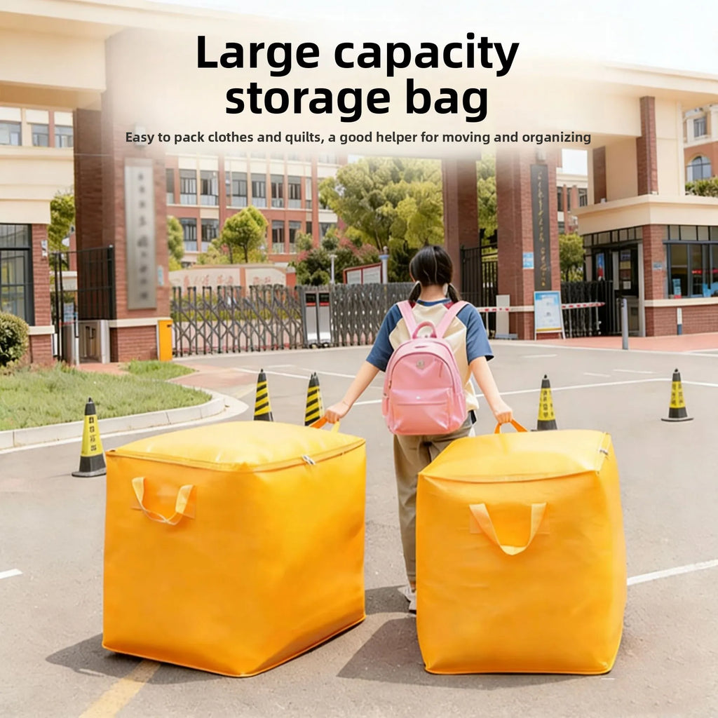 1-4PCS Extra Large Moving Storage Bag Heavy Duty Woven Quilt Organizer Durable Laundry Tote for Travel Blanket Comforter Clothes Vue