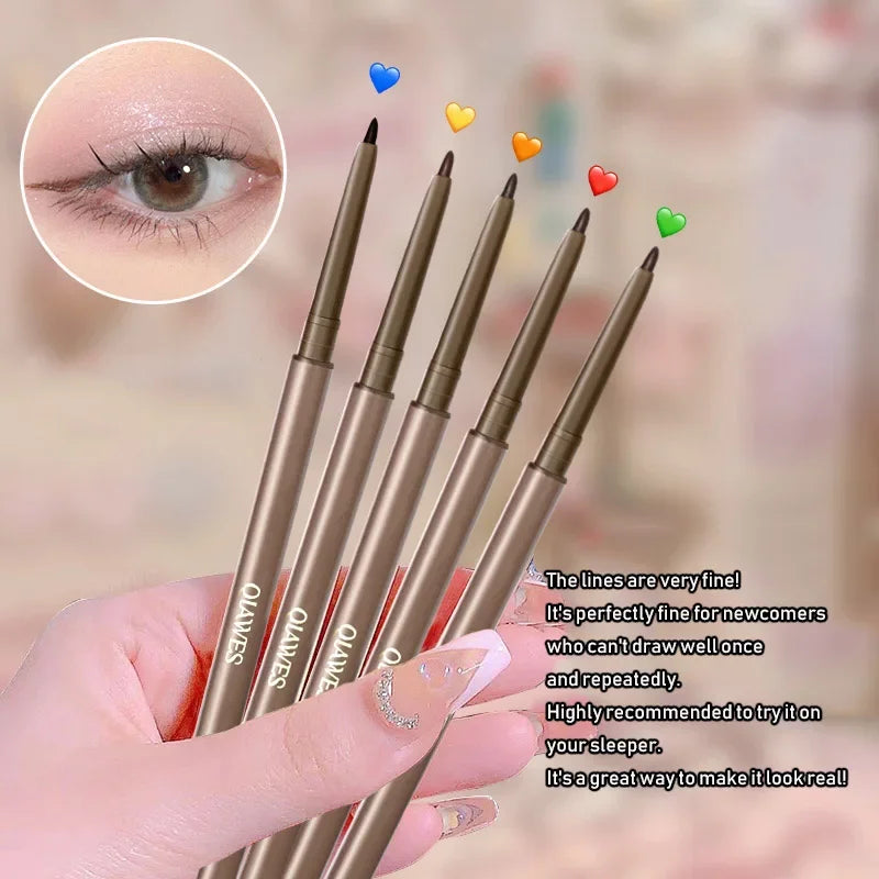 Eyeliner Lying Silkworm Gel Pencil 2in1 Waterproof Long-lasting Non-Smudge Black Brown Eyebrow Pen for Beginner Makeup Cosmetics Vue