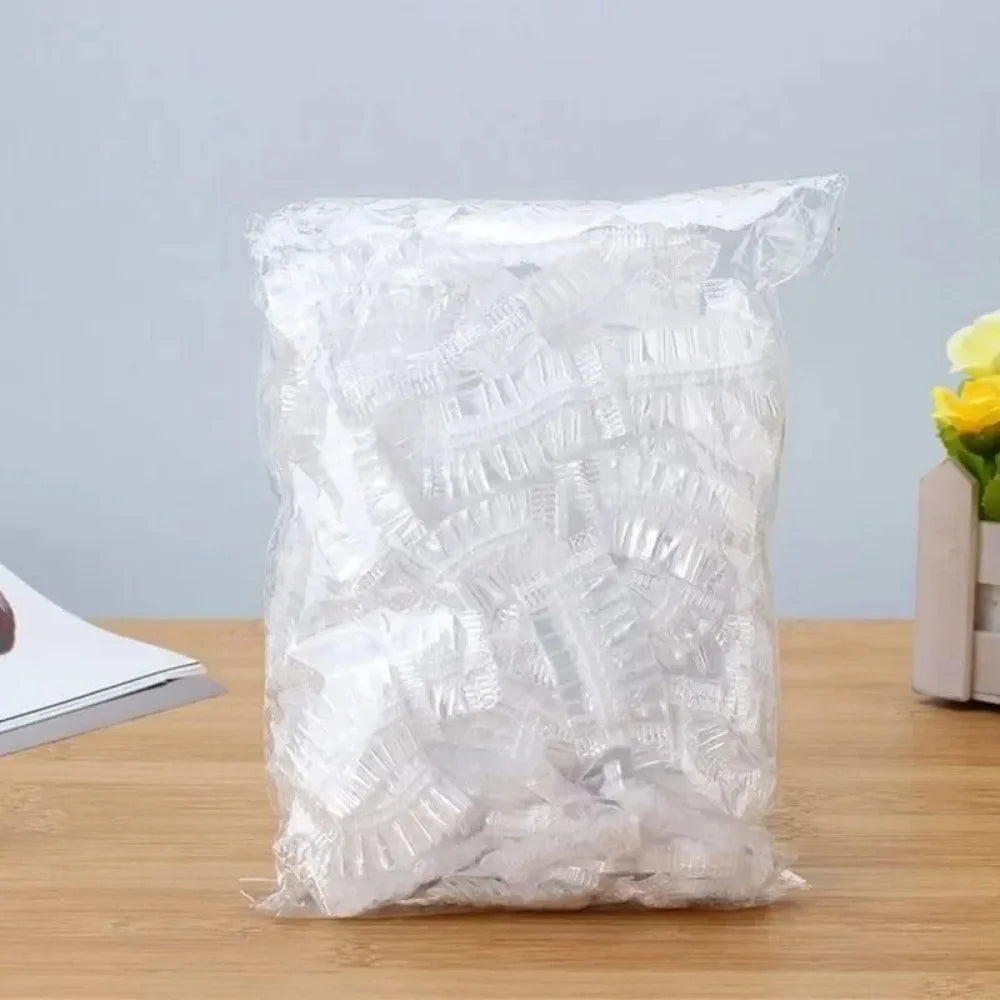 100Pcs Disposable Waterproof Hair Dye Earmuff Elastic Transparent Ear Cover Shower Hair Salon Hairdressing Protective Tool Vue 100pcs