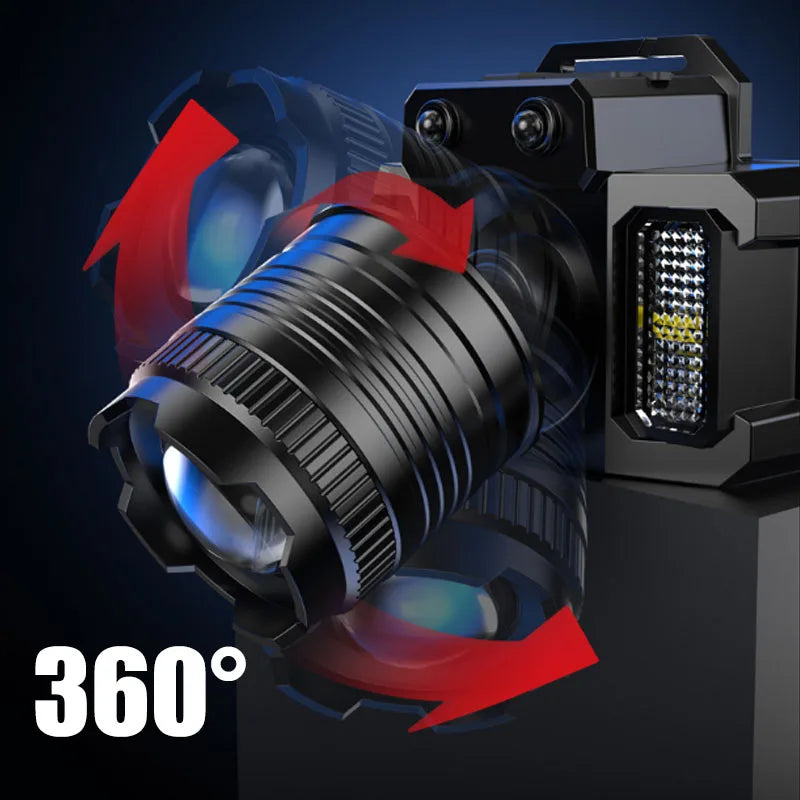 LED Sensor Headlamp Camping Search Light Head Flashlight Rechargeable Powerful Head Lamp Front Lanterns Headlights 5 Styles Vue