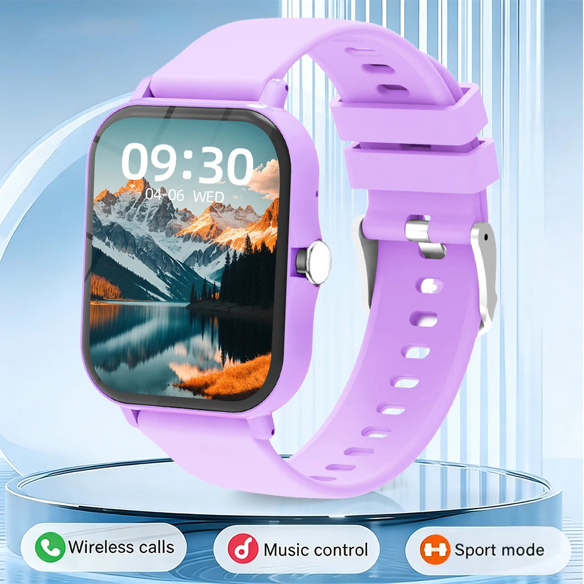 2026 New Sport Smartwatch for Android/IOS Sleep Monitoring Fitness Tracker BT Call Voice Assistant Men Women Watch Gifts Choice Vue Silicone purple