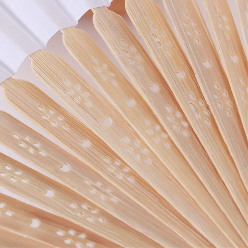 Bamboo Folding Hand Fan – DIY Paper Fan for Weddings & Parties Decorative Folding Fan Vue
