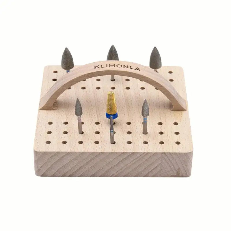 54 Hole Wooden Polishing Head Storage Board Nail Drill Bit Storage Box Transparent Acrylic Holder for Nail Artist Desktop Vue
