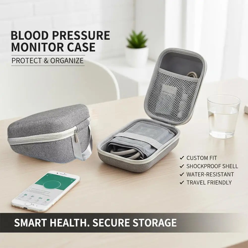 Portable Blood Pressure Monitor Storage Bag Waterproof Tonometer Carrying Case Travel Organizer Box Large Capacity Zipper Pouch Vue