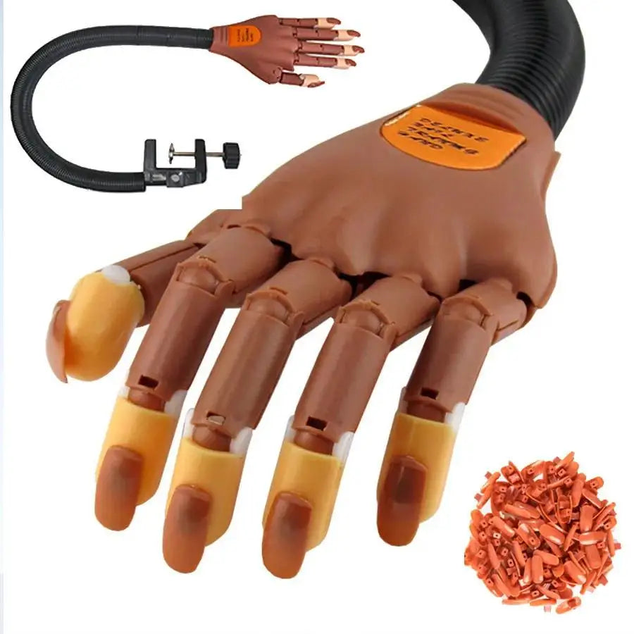 Professional Manicure Practice Hand, 1 Box Manicure Training Practice Hand Model with False Nails, Manicure Tool for Home Salon Vue