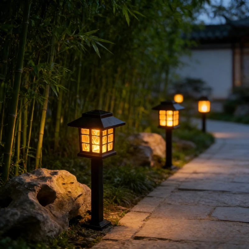 Solar Outdoor Waterproof Flame Lawn Stake Lights Auto Dusk To Dawn Landscape Path Lights for Villa Garden Yard Patio Decor Vue