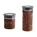 Glass Vacuum Sealed Tank Transparent Press Type Coffee Beans Storage Bottle Moisture-proof Fresh Keeping Tea Storage Container Vue 400 ML and 1000 ML