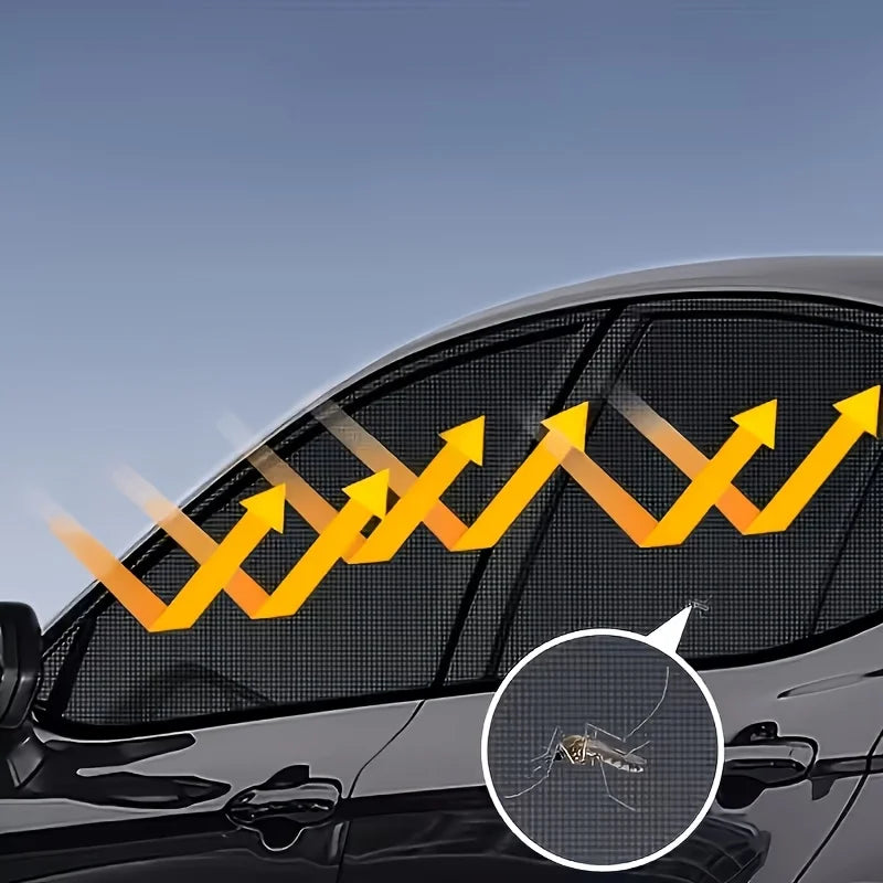 Car Full Window Sunshade Front Rear Breathable Mesh Suitable Cars RVs Vue