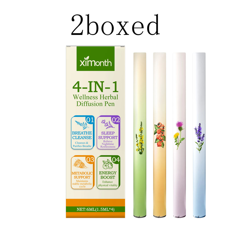 4-in-1 Air Freshening Pen: Relaxing the Senses Clear Breathing Refreshing Invigorating Aromatherapy Diffuser Lung-Cleansing Pen Vue 2boxed