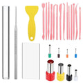 ABKW-Polymer Clay Tools 26Pcs Kit With Roller, Cutters, Sculpting Tools, Needle Detail Clay Shaping Tool Circle Clay Cutters Vue Default Title