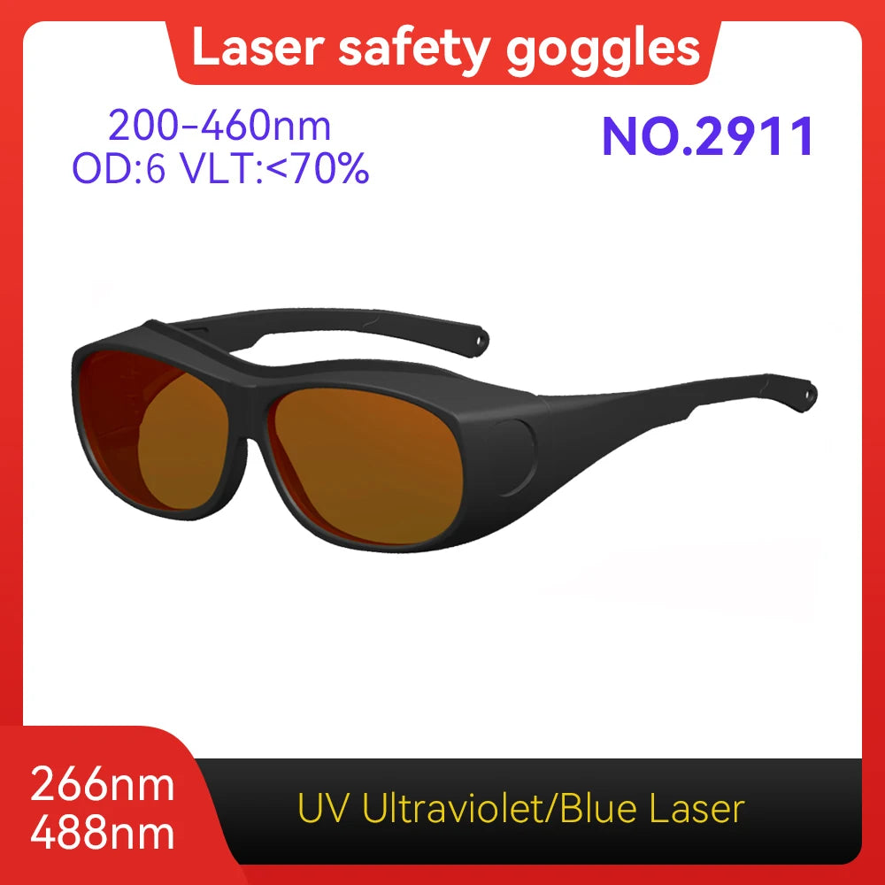 Laser Goggles ANSI Z87.1 Approved OD7+ 800-1100nm Impact-Resistant PA Frame Laser Lenses for High Power Fiber Laser Cutting Vue Model 2911 OD6
