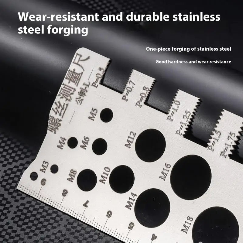 Metric Thread Pitch Gauge Ruler Bolt Nut Thread Measuring Gauge Machining Screw Cutting Tool Vue