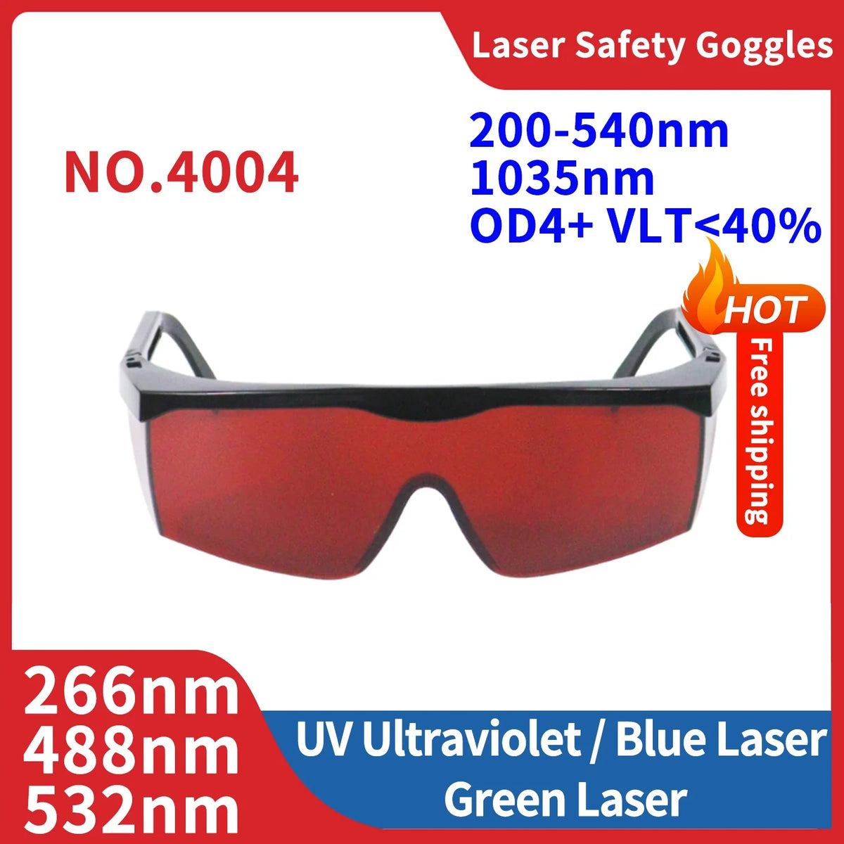Laser Safety Glasses Goggles IPL 1064nm Infrared 355nm UV Protective Glasses Shield Protection Eyewear for Laser Machine Work Vue 4004 China Mainland