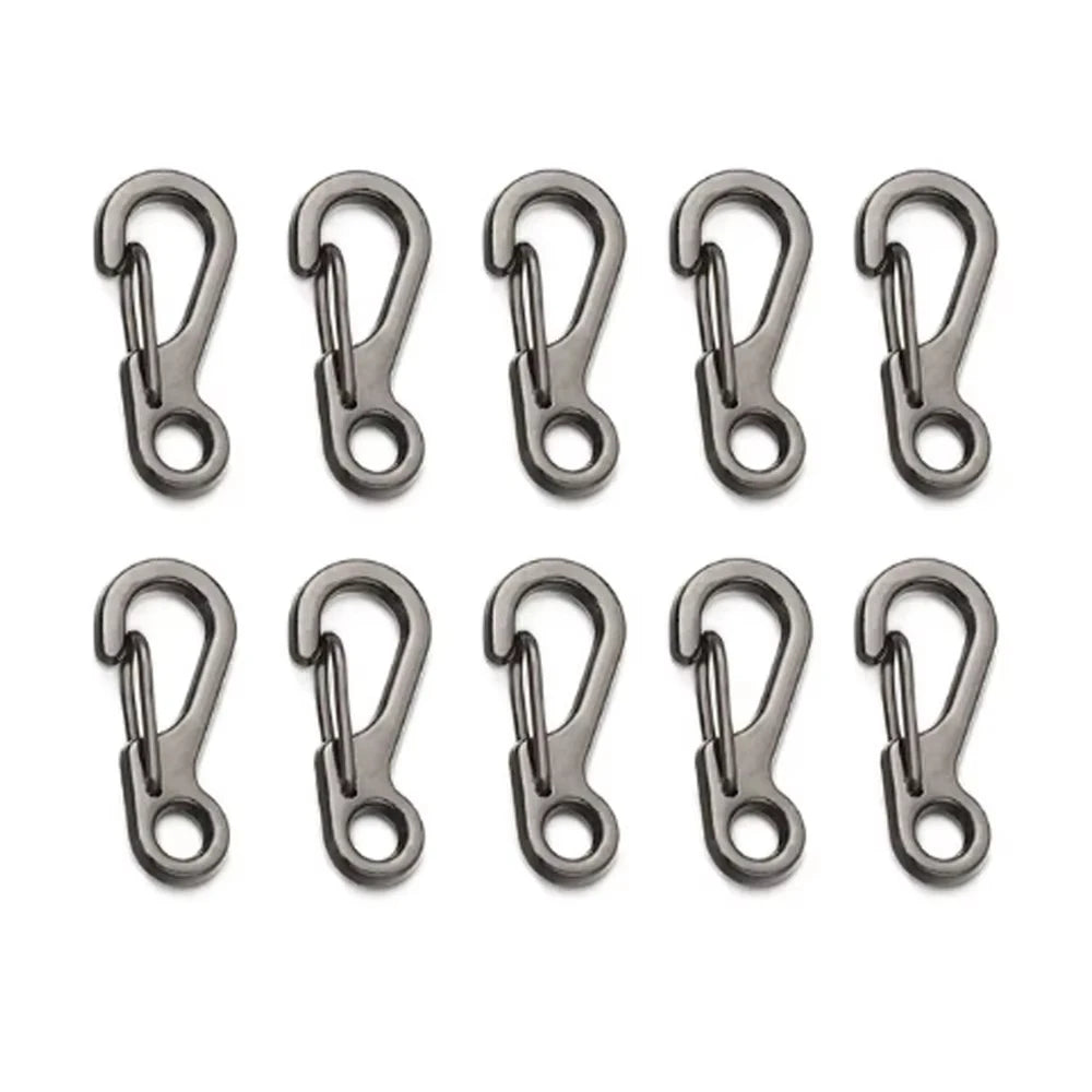 4/10Pcs Carabiner D-Ring Key Chain Spring Clips Mini Aluminium Alloy Hang Buckle Survival EDC Gear Outdoor Camping Keyring Tool Vue