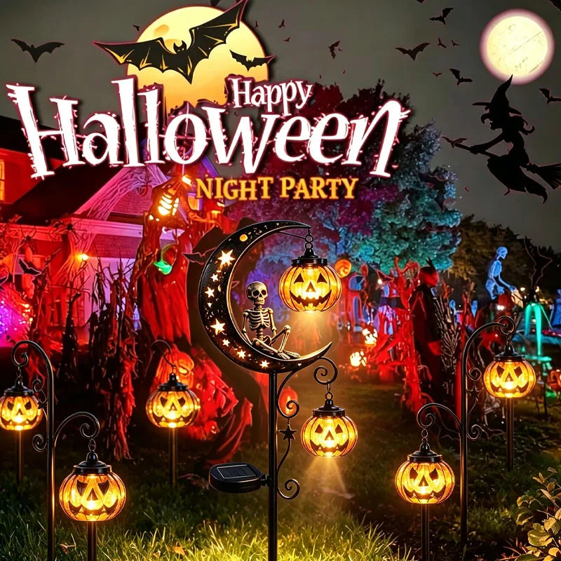 1-2pcs Solar Powered Halloween Black Cat and Pumpkin Yard Stake Light for Garden Lawn Pathway Patio Porch Decor Vue