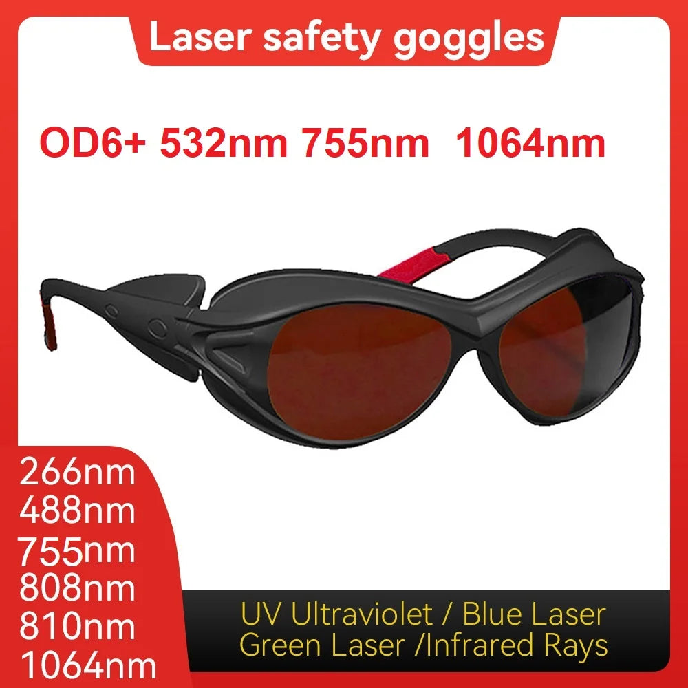 Laser Safety Glasses OD6+ Yag Blue Green Laser UV Light Eye Protection Laser Goggles for 405nm 532nm 755nm 808nm 980nm 1064nm Vue