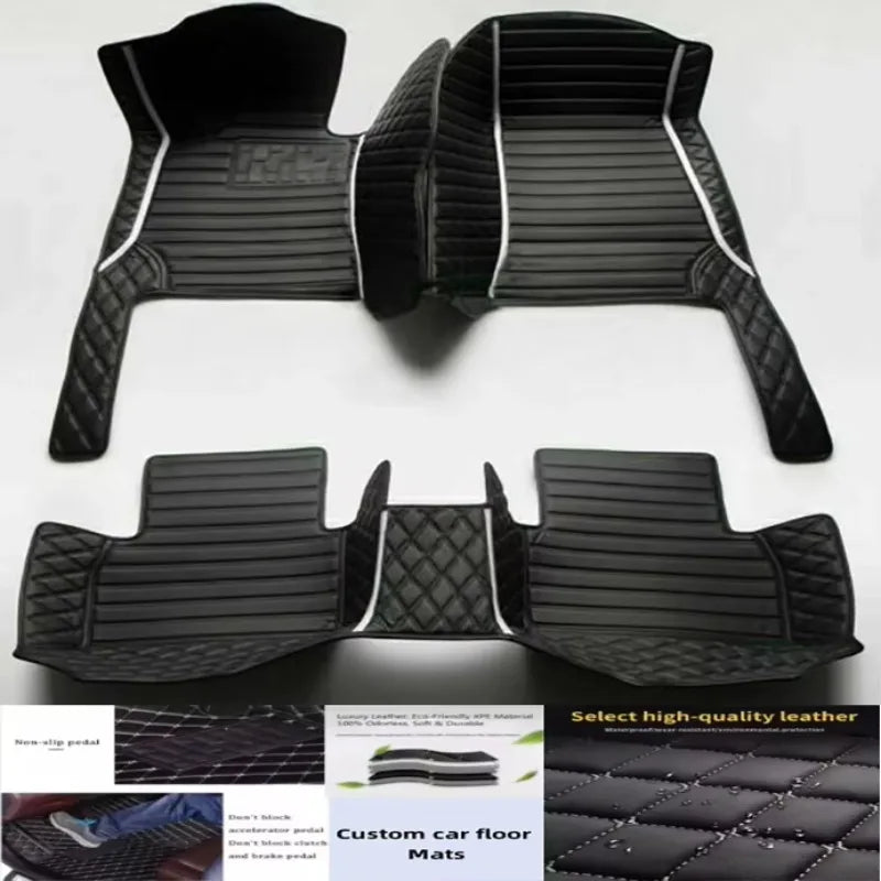 5D leather waterproof Custom Car Floor Mats For Chevrolet Aveo Kalos Gentra Lova Auto Foot Coche Accessorie liners Vue