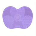 1Pc Cup Makeup Brush Cleaner Silicone Apple Cleaning-Shaped Pad With Suction For Effective Cosmetic Tool Vue M6 1PC-Purple