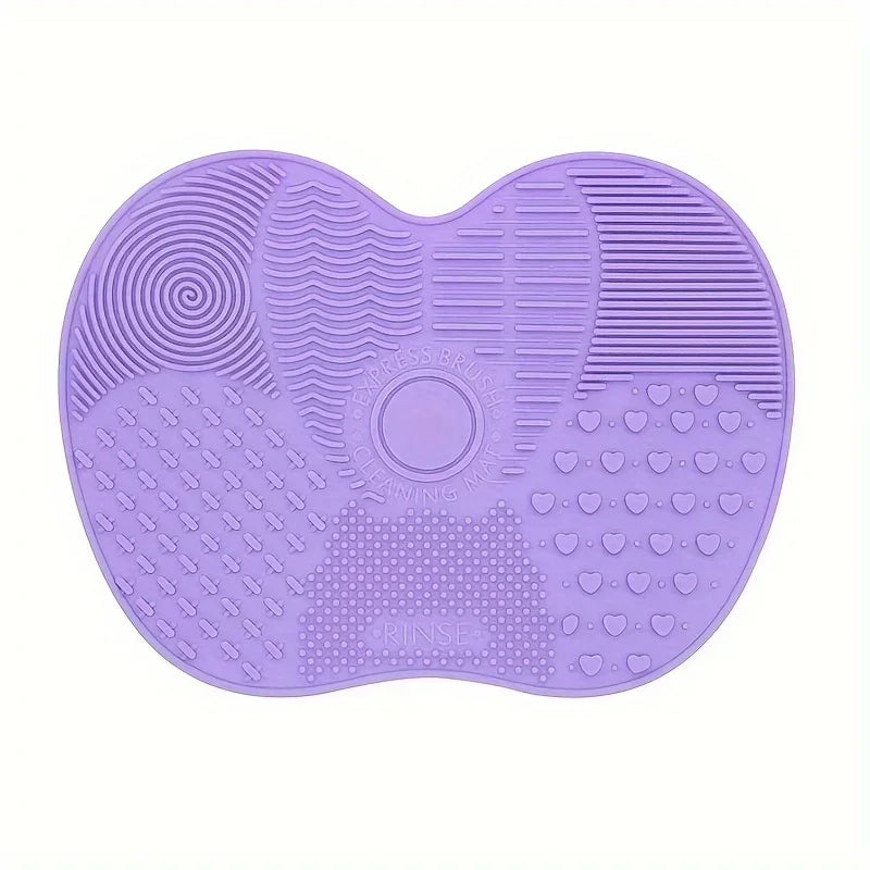 Makeup 1Pc Cup Brush Cleaner Silicone Apple-Shaped Pad With Suction For Effective Cosmetic Tool Cleaning Vue M6 1PC-Purple