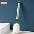 vvocci 360Degree Rotation Baby Pacifier Cup Nipple Silicone Bottle Brush Handheld Soft Head Food Grade Watering Cleaning Brushes Vue B36 Green