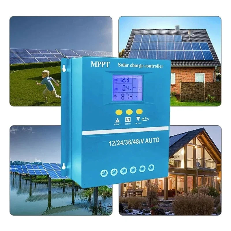 80A 100A MPPT 12V 24V 48V96V Auto Solar Charge Controller with LCD Display Solar PV Regulators for Lead-acid / Lithium Battery Vue