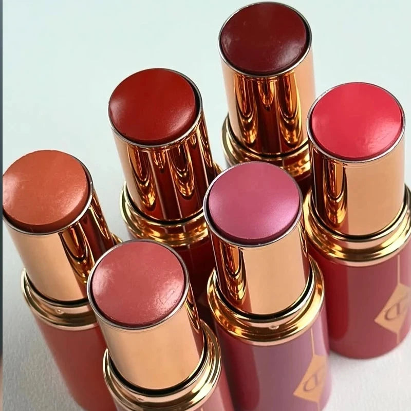 Charlotte Hot Tilbury Shiny Plump Lip Gloss Lasting Moisturizing Makeup Double Color Powder Blusher Easy To Color Blush Stick Vue