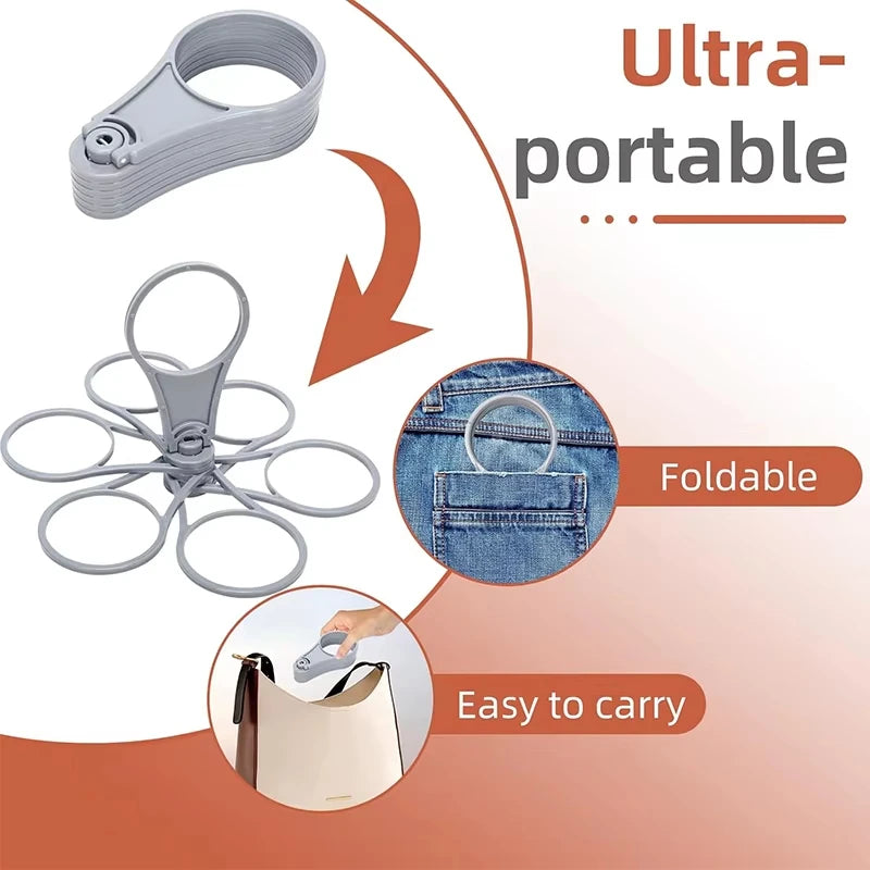 Reusable Drink Carrier Foldable 6-layers Reusable Drink Holder with Handle Outside Portable Coffee Cup Racks Bar Tool for Party Vue