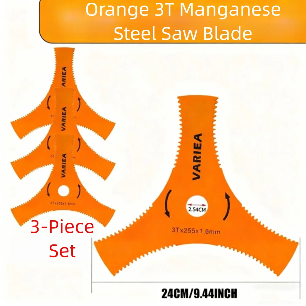 Manganese Steel Lawn Mower Cutter Three Teeth Imported Three Teeth Cutter Steel Quenching Manganese Steel Cutter Grass Cutting Vue Style B