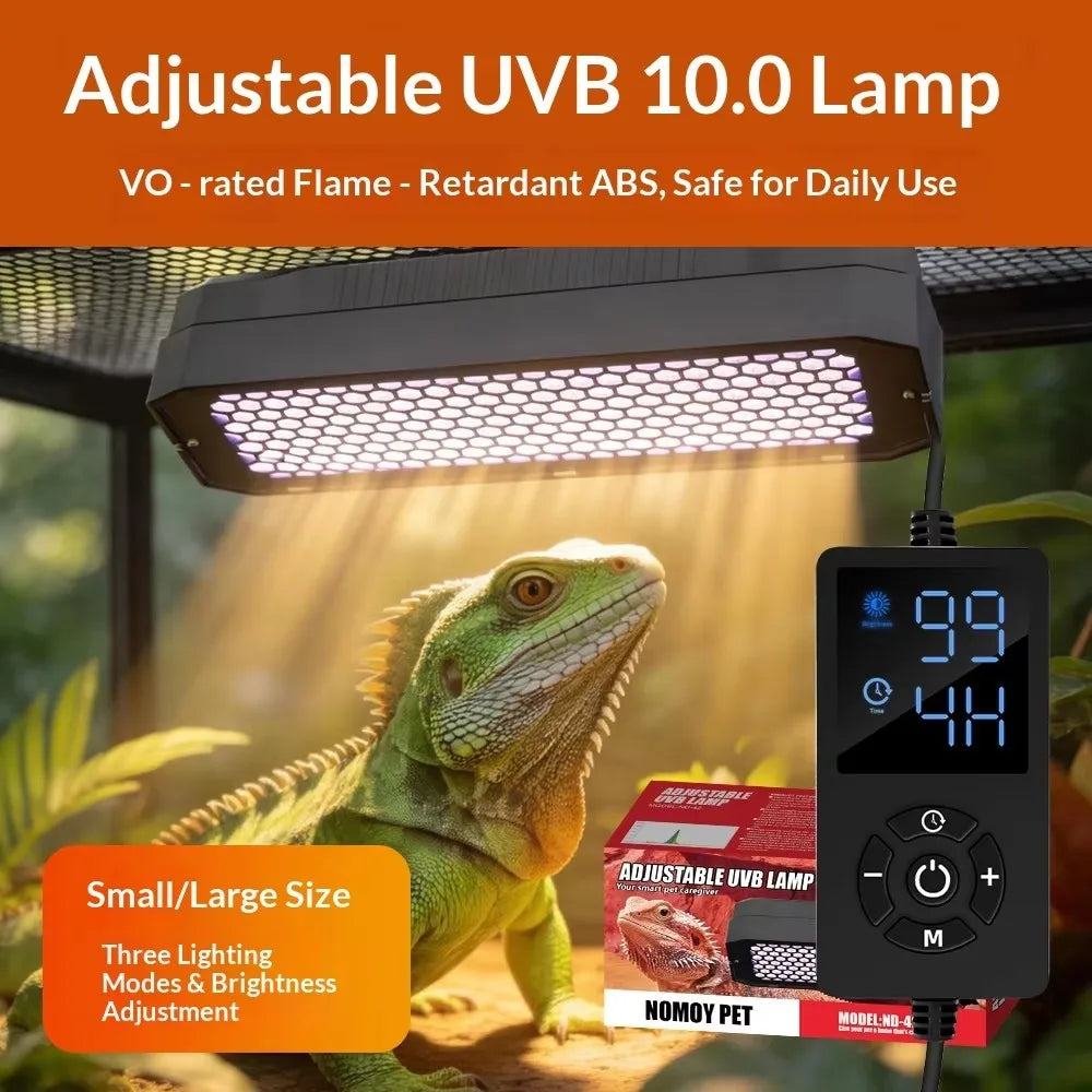 Smart UVB Reptile Terrarium Light UVA LED Dimming Timing Breeding Box Lamp Tortoise Lizard Reptiles Kennel Lamp Habitat Lighting Vue