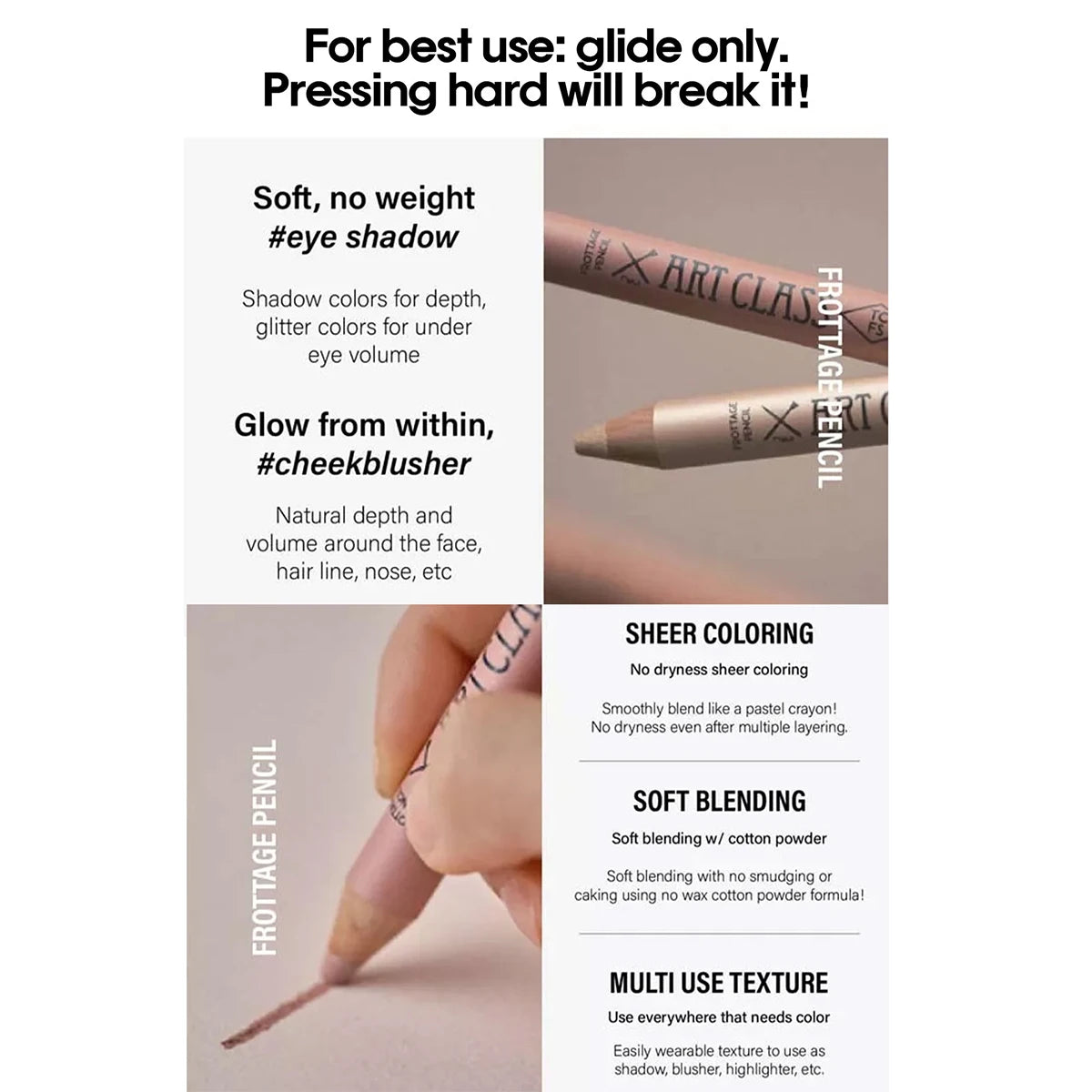 Too Cool For School Artclass Frottage Pencil,Highly Pigmented,Under-Eye Brightening,Korean Cosmetic,K-Beauty,Korean Makeup Vue