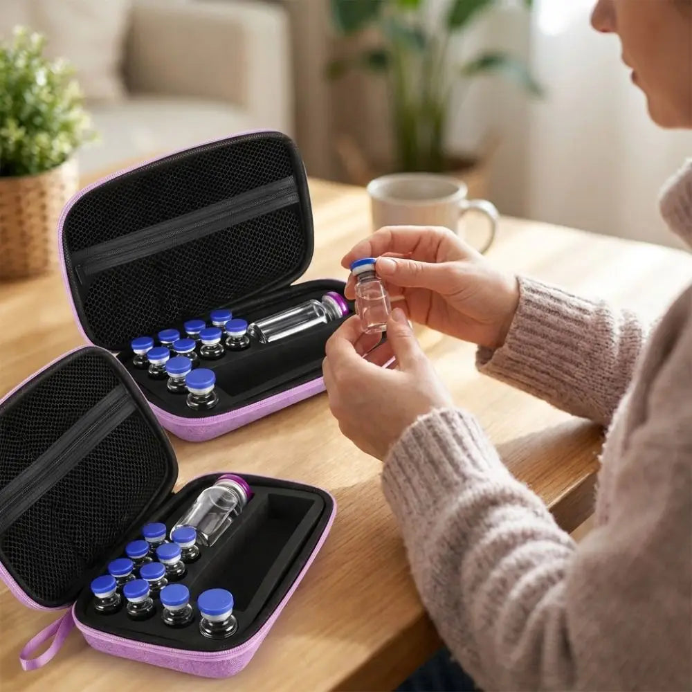 Multiple Slots Insulin Vials Storage Case Waterproof EVA Peptide Storage Case Large Capacity Wear-resistant Vue