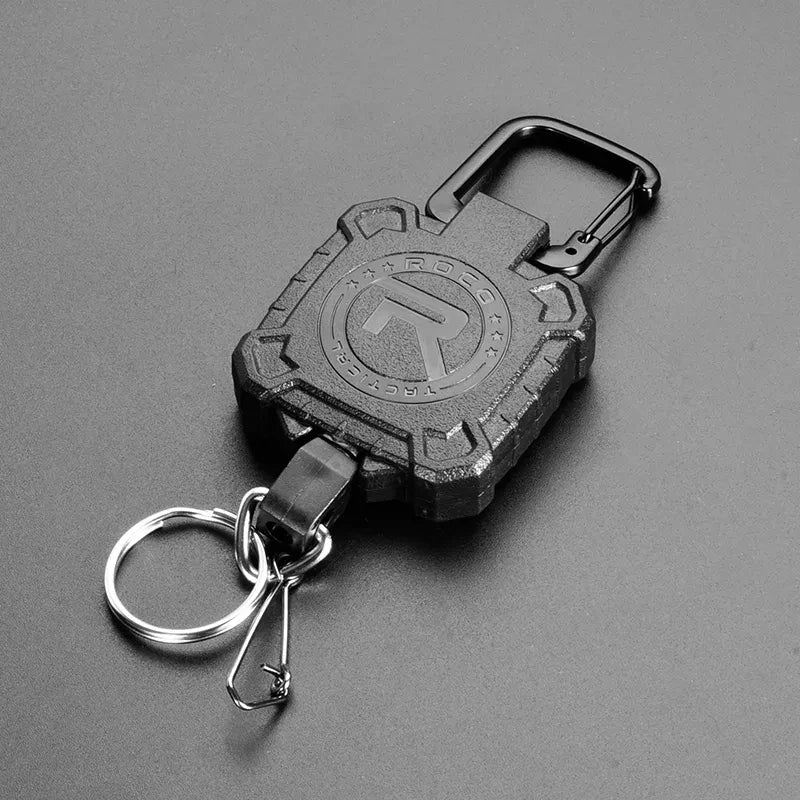 New H64 Anti Loss Theft Telescopic Key Chain High Resilience Key 90 CM Long Steel Wire Rope Keychain Ring Military Gun Keyring Vue
