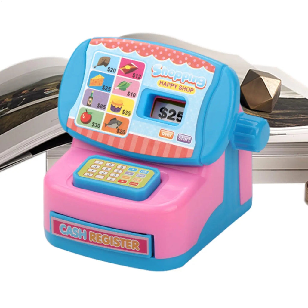 Realistic Cash Register Toy for Kids, Interactive Pretend Play Shop Set, Classic Counting Money Bank for Boys Girls Preschoolers Vue