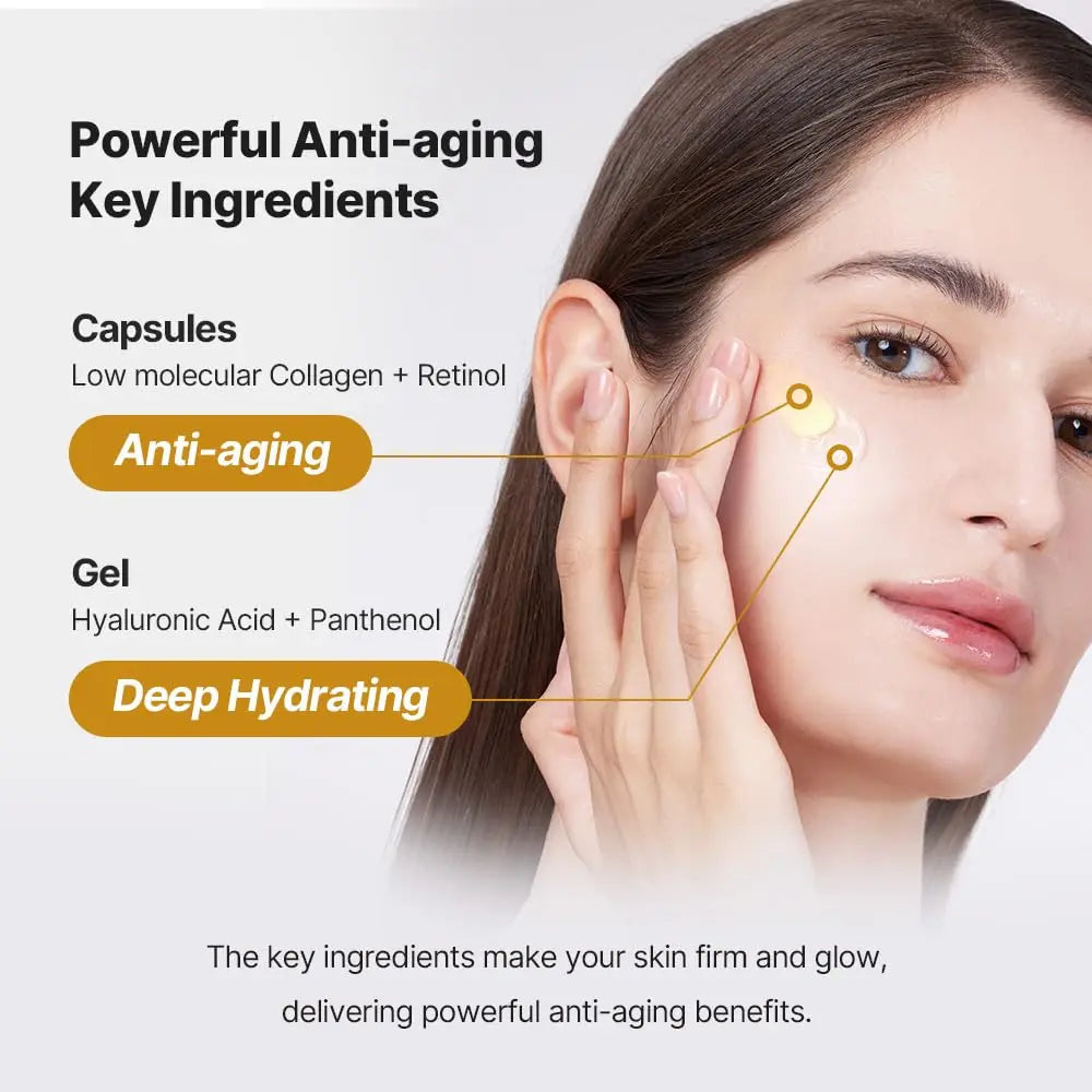 Deep Vitamin C Golden Capsule Hydrating Face Moisturizer, Hydrating Night Face Cream Antioxidant Protection,Lightweight Skincare Vue