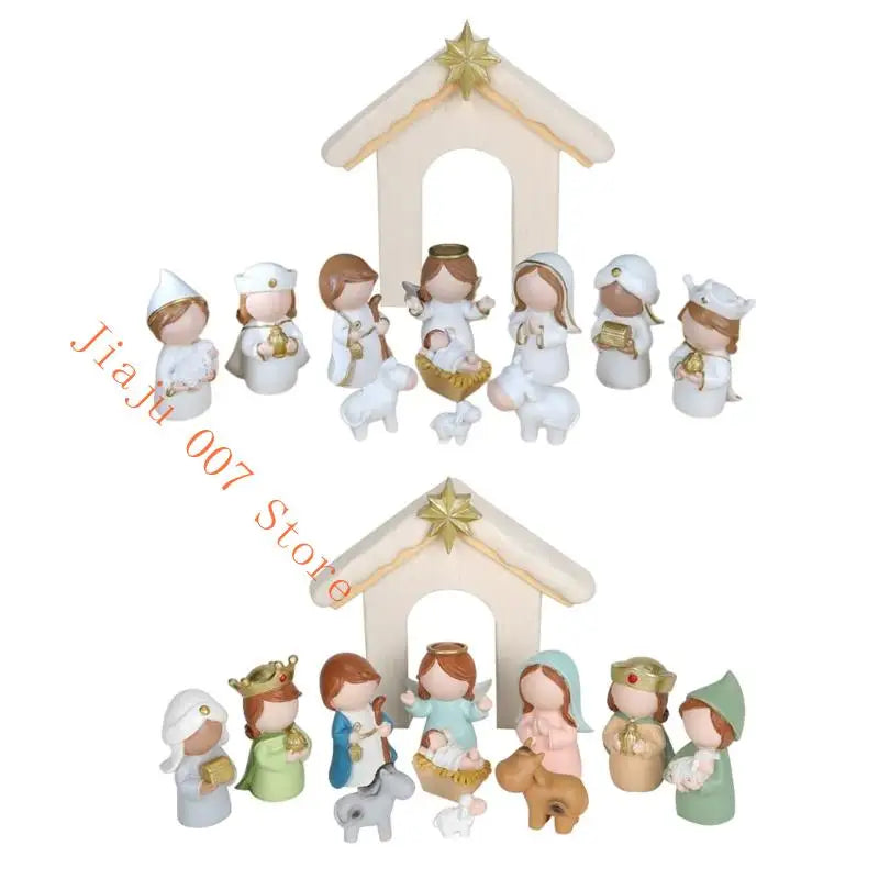 Christmas Nativity Scene Figurines Set – Holy Family Resin Statue Nativity Figurine Set Vue