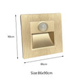 PIR Motion Sensor LED Step Wall Light – Recessed Stair Lamp Motion Sensor Wall Light Vue Brushed Gold Warm White (2700-3500K) 1.5W
