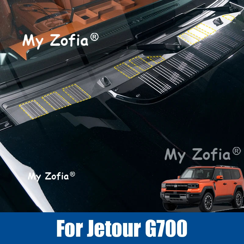Jetour G700 2025–2026 Front Hood Drainage Cover Stainless Steel Hood Drainage Cover Vue