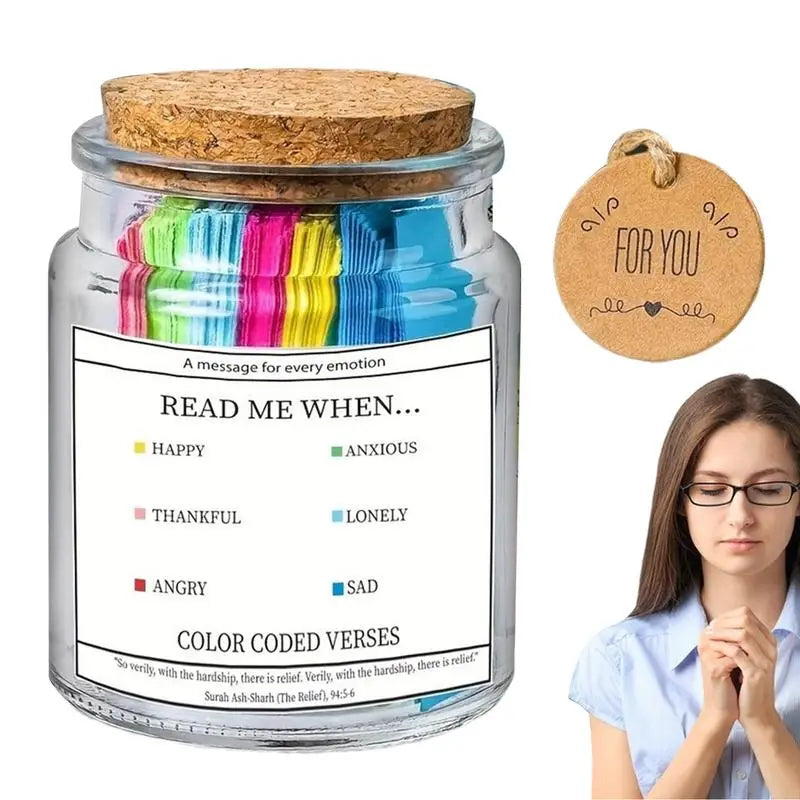 Spiritual Comfort Bible Verse Prayer Jar Christian Scripture Gift Quran Verse Jar Color-Coded Bible Verses for Christmas Easter Vue